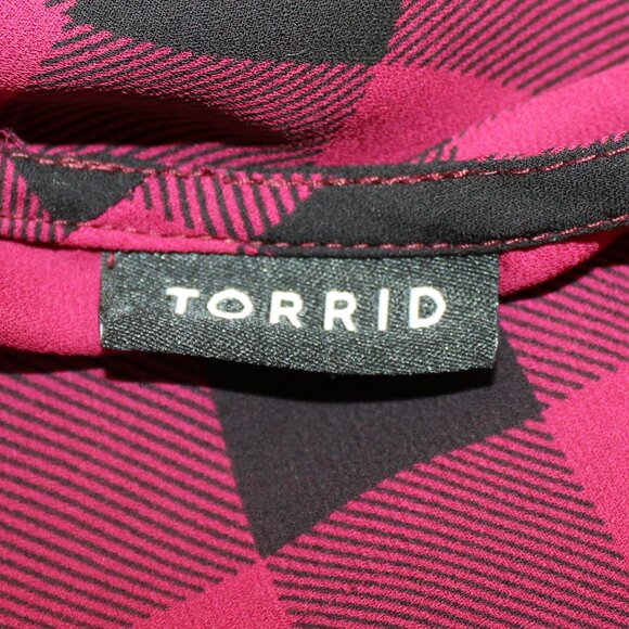 FALL SALE! Torrid Tank Top Cami Plaid Georgette Side Slit Cami 4, 4X, 26, EUC - Picture 8 of 8